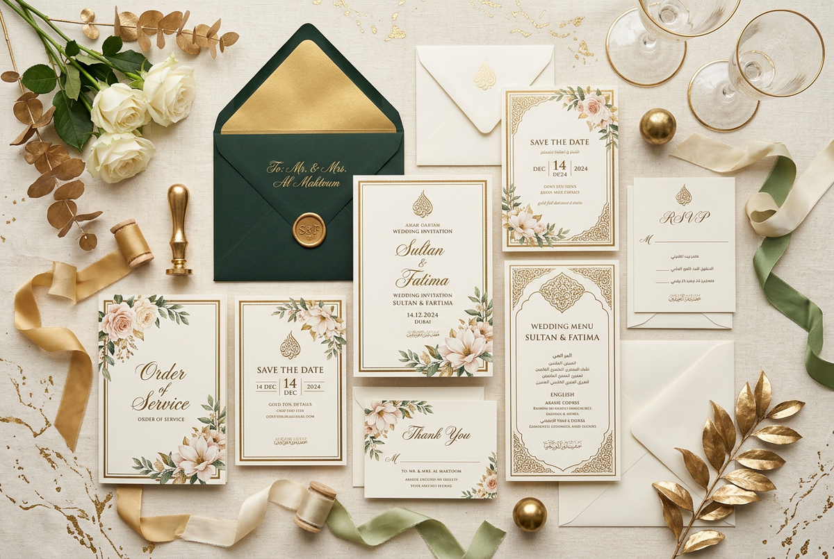Elegant wedding invitation cards and stationery design