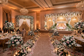Stunning wedding venue decoration with floral arrangements